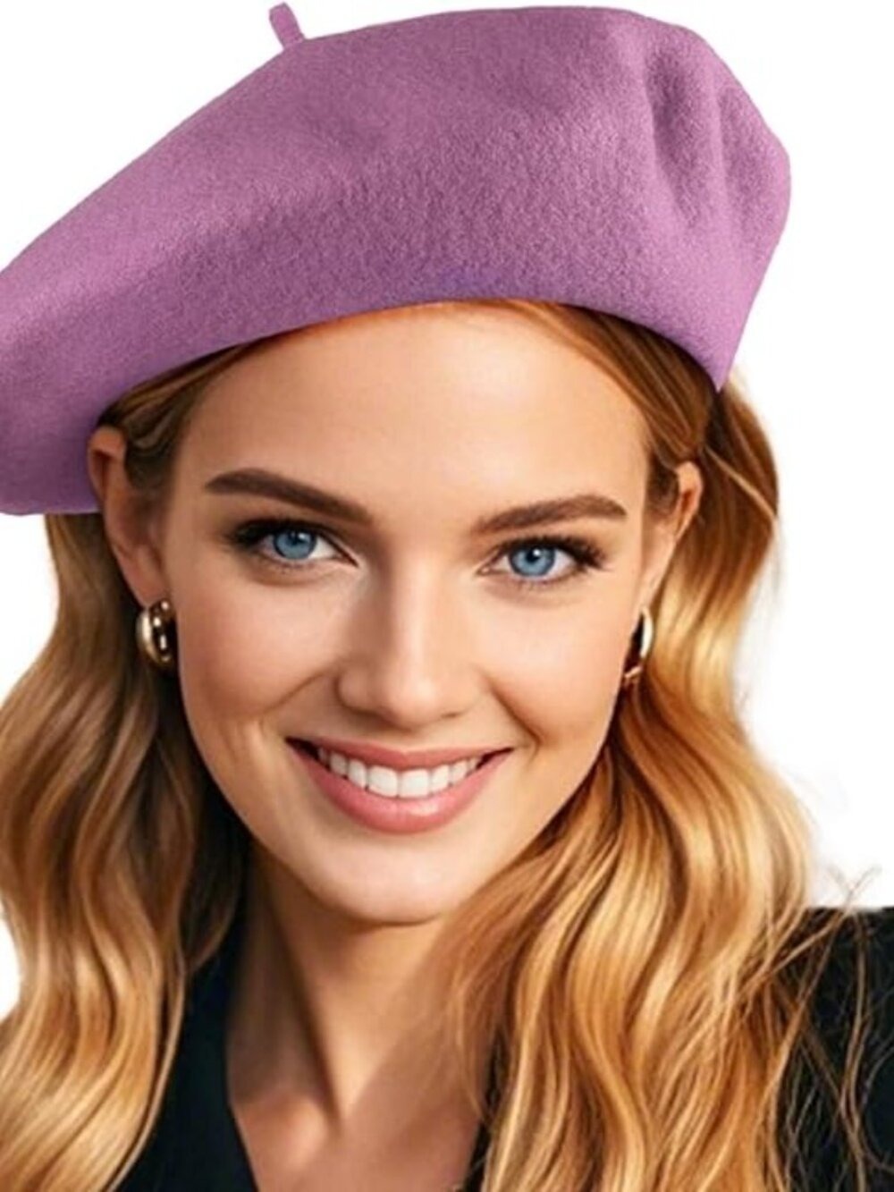 French Wool Beret Hats Solid Color Classic Beanie Winter Red Cap Painter Berets - Picture 8 of 16